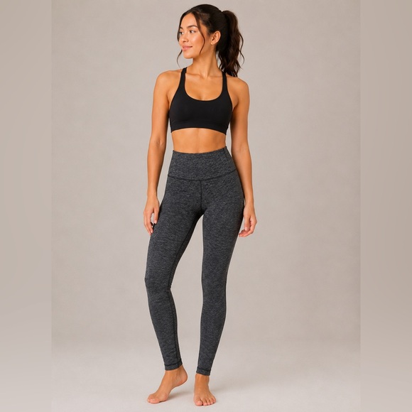 lululemon athletica Pants - Lululemon Wunder Under Leggings Sz 4 Heathered Black High Rise Luon 28"